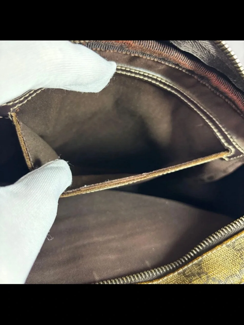 Gucci Brown/Tan Monogram Messenger Bag